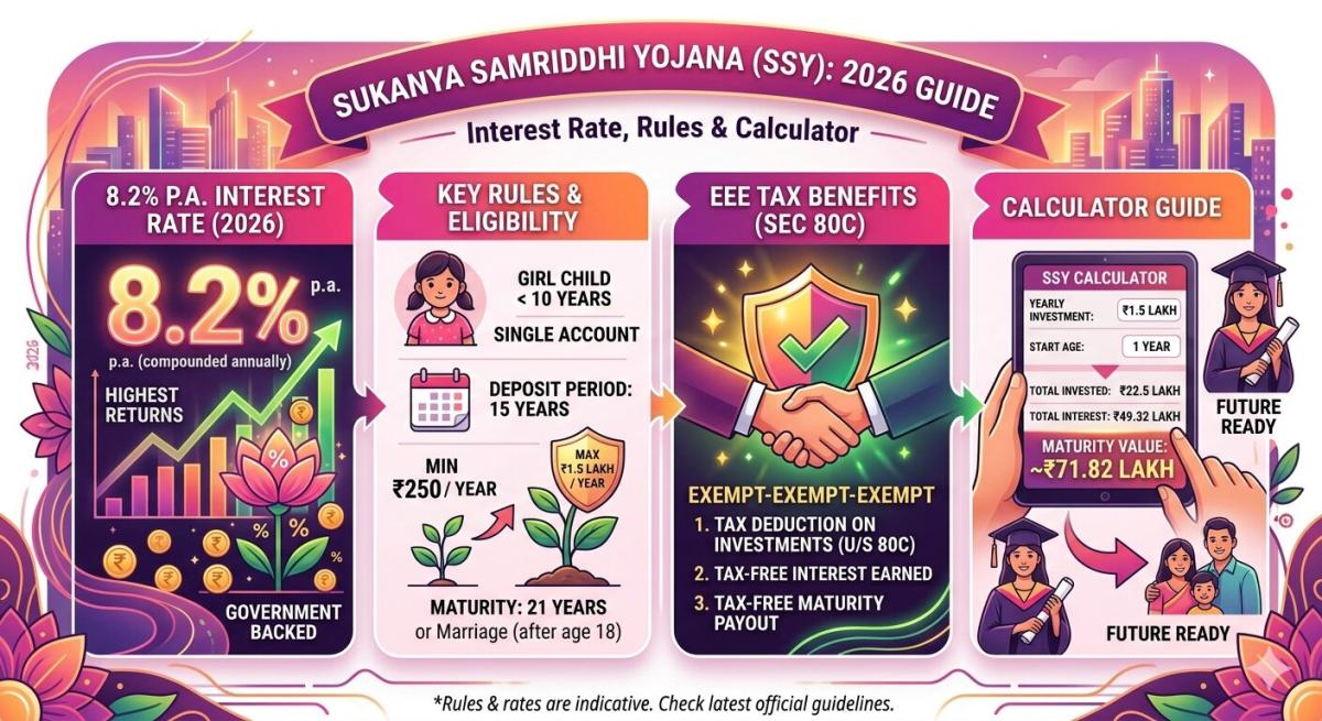  Sukanya Samriddhi Yojana (SSY): Interest Rate, Rules & Calculator Guide 2026