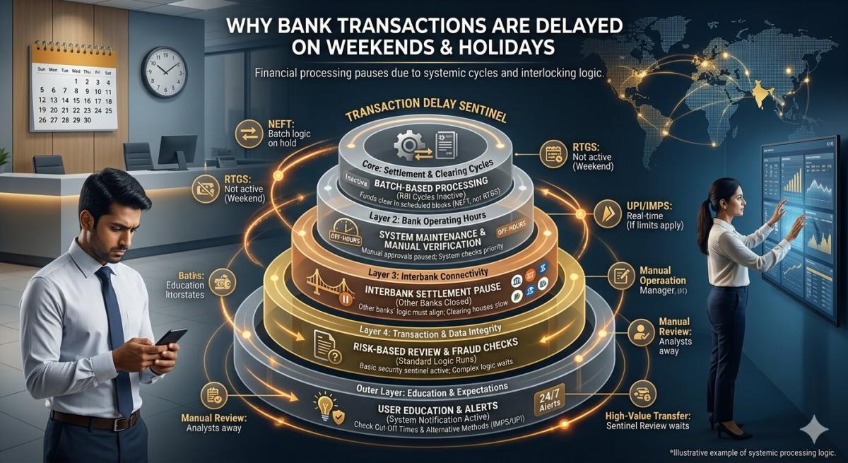 Why Bank Transactions Are Delayed on Weekends & Holidays