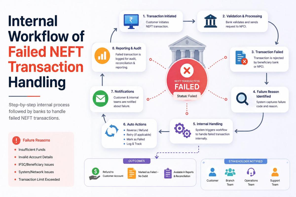 Internal Workflow of Failed NEFT Transaction Handling