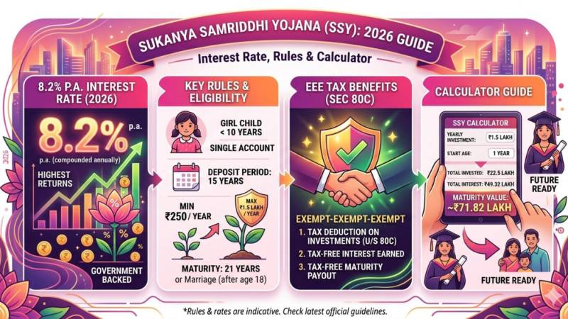  Sukanya Samriddhi Yojana (SSY): Interest Rate, Rules & Calculator Guide 2026