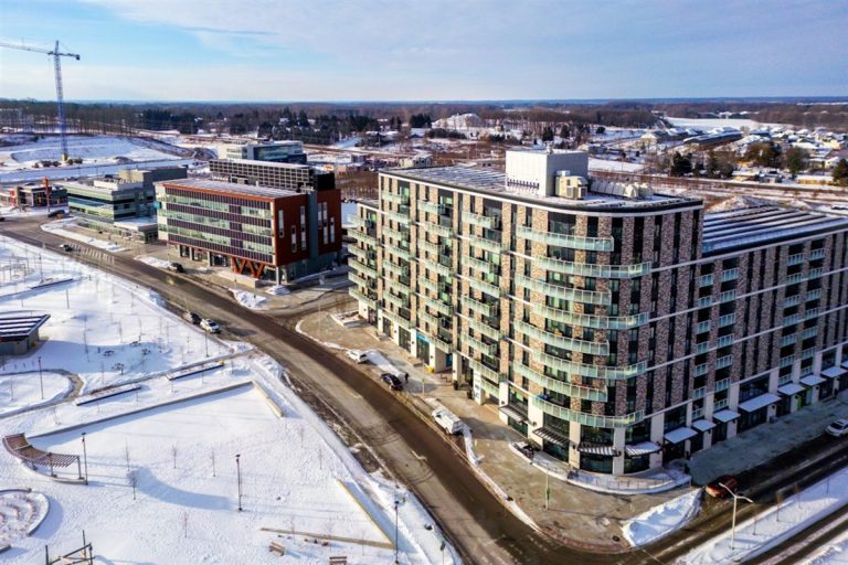Modern residential and commercial real estate building for loan against property mortgage